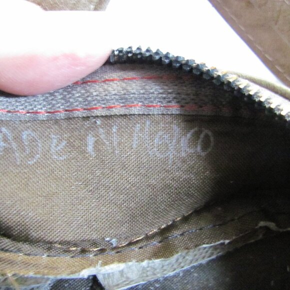 GENUINE LEATHER HANDMADE HANDTOOLED HAIR ON HIDE FRINGED CROSSBODY NIP - Picture 7 of 11